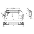 Produktbild von KIPP - ROHRGRIFF, A=180, L=204, D=M08x20, H=55, FORM:B, ALUMINIUM KUNSTSTOFFÜBE