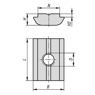 Produktbild von KIPP - NUTENSTEIN EINSCHWENKBAR D=M06 B=14 STAHL