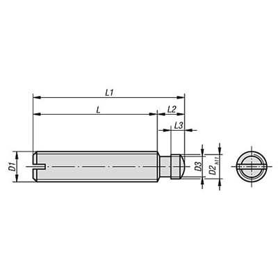 Produktbild von KIPP - GEWINDESTIFT MIT DRUCKZAPFEN DIN6332 D1=M16X68, L1=80, STAHL