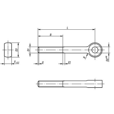 Produktbild von KIPP - AUGENSCHRAUBE DIN444 M14X36, L=130, FORM:B, STAHL 8.8 BRÜNIERT