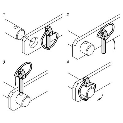 Produktbild von KIPP - KLAPPSTECKER ÄHNLICH DIN11023 5,5X42, STAHL, GALVANISCH VERZINKT