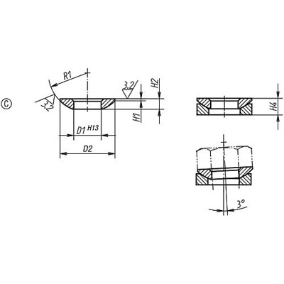 Produktbild von KIPP - KUGELSCHEIBE, FORM:C EINSATZSTAHL D1=43