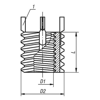 Produktbild von KIPP - GEWINDEEINSATZ VERSTÄRKT, STAHL, M16, M22x1,5