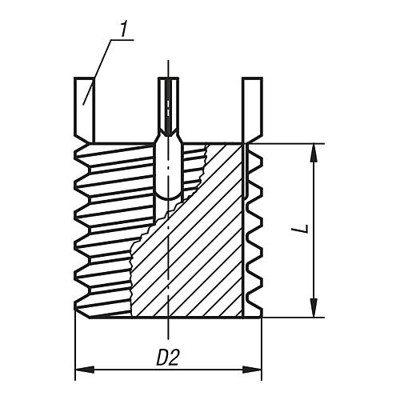 Produktbild von KIPP - GEWINDEEINSATZ VOLLKÖRPER STAHL, M24x1,5