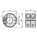 Produktbild von KIPP - KLEMMRING BREIT, FORM:B AUßEN GESCHLITZT, D1=12, D2=28, B=24, STAHL BRÜN