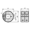 Produktbild von KIPP - KLEMMRING BREIT, FORM:A INNEN GESCHLITZT, D1=40, D2=60, B=33, EDELSTAHL 