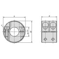 Produktbild von KIPP - KLEMMRING GETEILT, BREIT, D1=30, D2=54, B=33, EDELSTAHL 1.4305