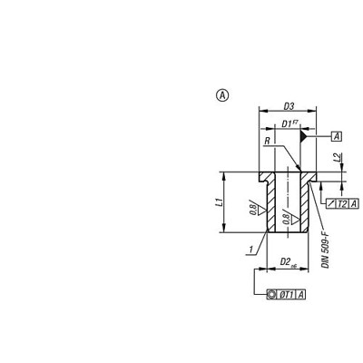 Produktbild von KIPP - BOHRBUCHSE MIT BUND DIN172, FORM:A, EINSATZSTAHL 14X22X36