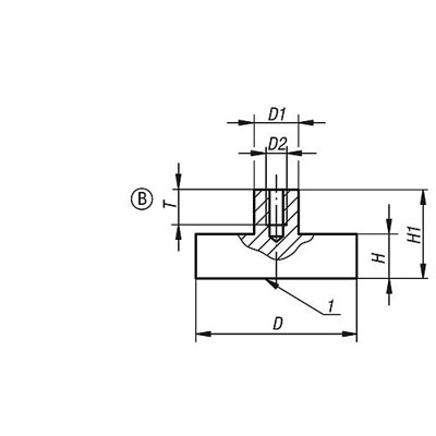 Produktbild von KIPP - MAGNET FLACHGREIFER M03, FORM:B, D=10 ±0,15, H=4,5, H1=11,5, NDFEB, RUND