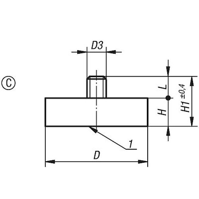 Produktbild von KIPP - MAGNET FLACHGREIFER D3=M03X7, FORM:C, D=10 ±0,15, H=4,5, H1=11,5, NDFEB,