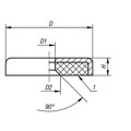 Produktbild von KIPP - MAGNET FLACHGREIFER, RUND, HARTFERRIT, KOMP:STAHL, D=25±0,15, D1=5,5±0,2