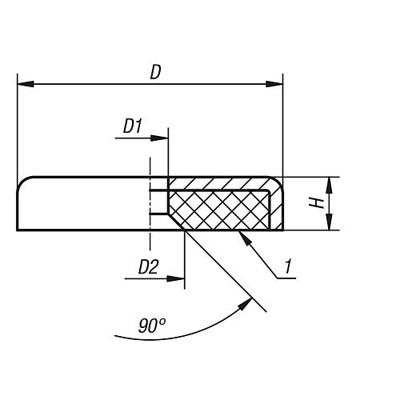 Produktbild von KIPP - MAGNET FLACHGREIFER, RUND, HARTFERRIT, KOMP:STAHL, D=25±0,15, D1=5,5±0,2