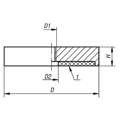 Produktbild von KIPP - MAGNET FLACHGREIFER D1=M10 H=15 NDFEB, RUND, KOMP:STAHL, D=75