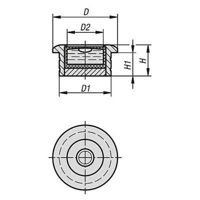 Produktbild von KIPP - DOSENLIBELLE MIT BÖRDELRANDFASSUNG D1=18 H=10 MESSING, STRAHLENVERNETZT,