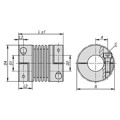 Produktbild von KIPP - METALLBALGKUPPLUNG MIT RADIALER KLEMMNABE GR.20, D1=6, D2=6, L=38, EDELS