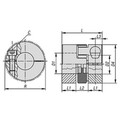Produktbild von KIPP - ELASTOMER-KLAUENKUPPLUNG MIT RADIALER KLEMMNABE GR.19, D1=12, D2=15, L=5