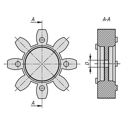 Produktbild von KIPP - KUPPLUNGSSTERN SPIELFREI GR.24, 98 Shore A, 60, POLYURETHAN, ROT