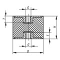 Produktbild von KIPP - GUMMIPUFFER TYP C INNENGEWINDE M06, D=25, H=20, STAHL, KOMP:ELAST. NATUR