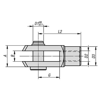 Produktbild von KIPP - GABELGELENK DIN71752 INNENGEWINDE M12 RECHTSGEWINDE, G=48, D1=12, B=12, 