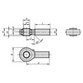 Produktbild von KIPP - GELENKKOPF DIN ISO 12240-4 MIT KUGELLAGERUNG M08X25 LINKSGEWINDE, D=8, S