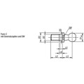 Produktbild von KIPP - KUGELZAPFEN DIN71803 FÜR WINKELGELENKE, D1=16, FORM:C MIT GEWINDEZAPFEN 