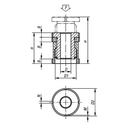 Produktbild von KIPP - Höhenverstell-Element Standard, D=11 Vergütungsstahl, D2=32