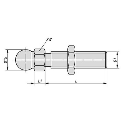 Produktbild von KIPP - GEWINDESPINDEL FÜR GELENKFÜßE M16X150, EDELSTAHL