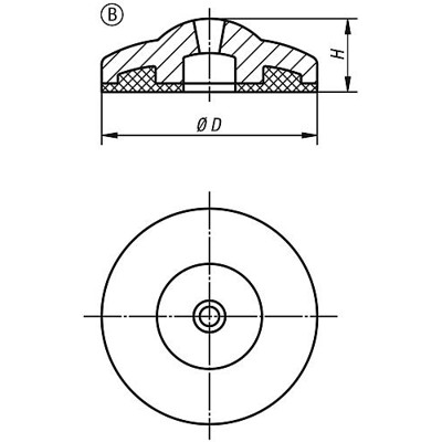 Produktbild von KIPP - TELLER ECO, FORM:B ZINK, ANTI-SLIP-PLATTE, D=40