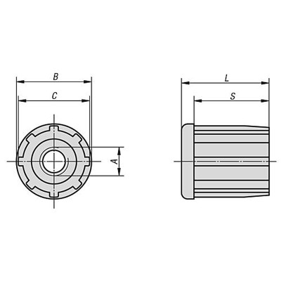 Produktbild von KIPP - GEWINDESTOPFEN FÜR ROHRE FÜR=Ø 50,9X1,5 M16 B=50, THERMOPLAST, KOMP:MESS