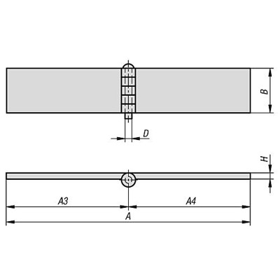 Produktbild von KIPP - SCHARNIER SCHWEIßBAR, STAHL, A=80, A3=40, A4=40, B=40