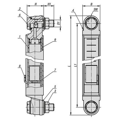Produktbild von KIPP - ÖLSTANDSANZEIGER M.ELEKTR.ÖLSTANDSÜBERWACH M12 526,6X30X30, SW=17, FORM: