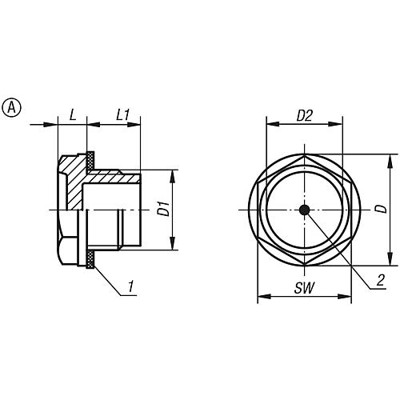 Produktbild von KIPP - ÖLSCHAUGLAS D1=G3/8, D=22, FORM:A OHNE REFLEKTOR, THERMOPLAST