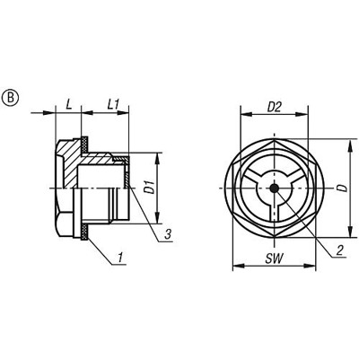 Produktbild von KIPP - ÖLSCHAUGLAS D1=M22X1,5, D=28, FORM:B MIT REFLEKTOR, THERMOPLAST