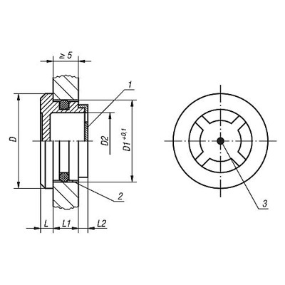 Produktbild von KIPP - ÖLSCHAUGLAS EINPRESSBAR MIT REFLEKTOR, D1=38, D=42, THERMOPLAST