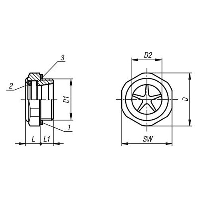 Produktbild von KIPP - ÖLSCHAUGLAS MIT NATURGLASSCHEIBE MIT REFLEKTOR, D1=M33X1,5, D=42,5, ALUM