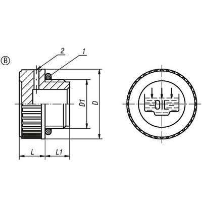 Produktbild von KIPP - VERSCHLUSSSCHRAUBE FORM:B MIT EINFÜLLSYMBOL MIT ENTLÜFTUNG, D=20, M16X1,