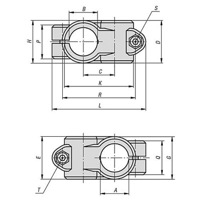 Produktbild von KIPP - ROHRVERBINDER KREUZSTÜCK, FORM:A ALUMINIUM, FÜR RUNDROHRE, KOMP:STAHL, A