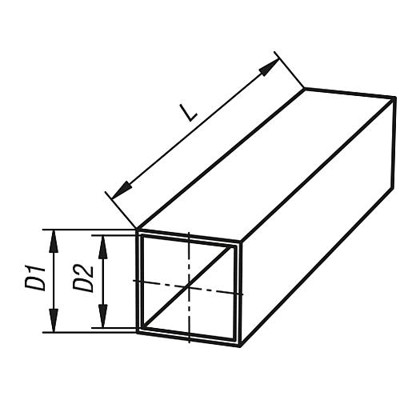 Produktbild von KIPP - VIERKANTROHR D1=30±0,2, L=1000, ALUMINIUM EN AW-6060 ELOXIERT