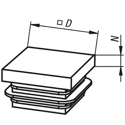 Produktbild von KIPP - VERSCHLUSSSTOPFEN FÜR QUADRATISCHE ROHRE A=25, FORM:B, POLYETHYLEN SCHWA