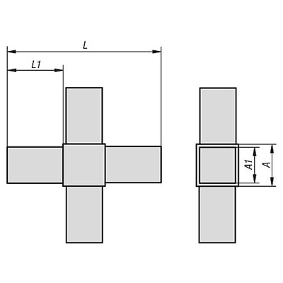 Produktbild von KIPP - STECKVERBINDER KREUZSTÜCK, A=30, L=124, POLYAMID, KOMP:STAHL