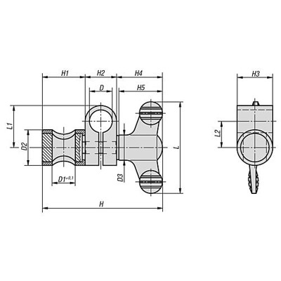 Produktbild von KIPP - SPANNGELENK GR.6, MIT FLÜGELGRIFF, D=20, ALUMINIUM SCHWARZ ELOXIERT, D1=