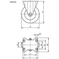 Produktbild von KIPP - BOCKROLLE OHNE FESTSTELLSYSTEM GUMMI, KOMP:STAHL, D=160, B=40