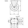 Produktbild von KIPP - BOCKROLLE OHNE FESTSTELLSYSTEM STAHL, KOMP:GUMMI, D=125, B=50