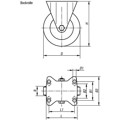 Produktbild von KIPP - BOCKROLLE OHNE FESTSTELLSYSTEM POLYURETHAN, KOMP:STAHL, D=200, B=50