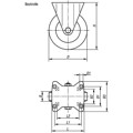 Produktbild von KIPP - BOCKROLLE OHNE FESTSTELLSYSTEM, D=160, B=50, POLYURETHAN, M.GERINGEM ROL