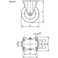 Produktbild von KIPP - BOCKROLLE OHNE FESTSTELLSYSTEM POLYURETHAN, KOMP:STAHL, D=200, B=50