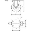 Produktbild von KIPP - BOCKROLLE OHNE FESTSTELLSYSTEM POLYURETHAN, KOMP:STAHL, D=160, B=50