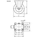 Produktbild von KIPP - BOCKROLLE OHNE FESTSTELLSYSTEM, D=200, B=50, THERMOPLAST, FÜR HYGIENEBER