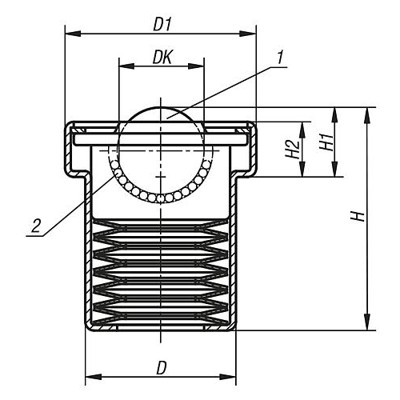 Produktbild von KIPP - KUGELROLLE MIT FEDERELEMENTEN, FORM:C STAHL, KOMP:EDELSTAHL