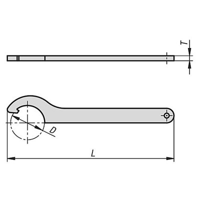 Produktbild von KIPP - HAKENSCHLÜSSEL MIT NASE L=170, D=40